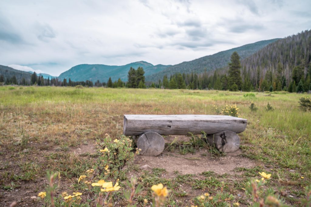 Bench at Holzwarth Historic Site Rocky Mountain National Park