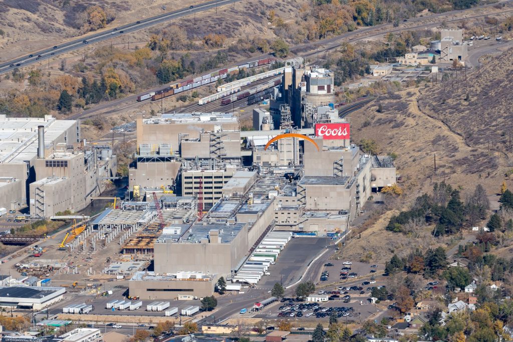 Coors Brewery and Paraglider from Lookout Mountain